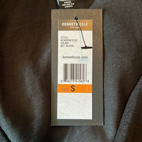 NWT! Kenneth Cole black faux wrap blouse - Picture 6 of 10